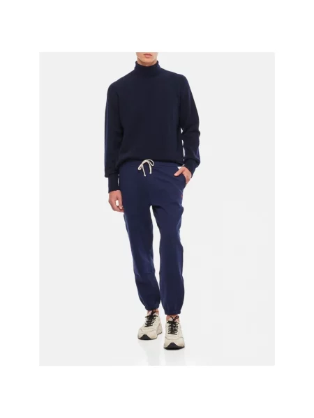 Dzianinowe spodnie dresowe Ralph Lauren niebieskie
