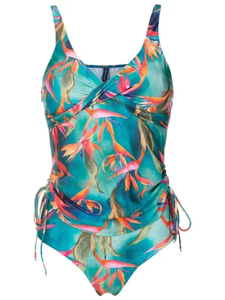 Strój kąpielowy Lygia & Nanny z nadrukiem drapowany niebieski