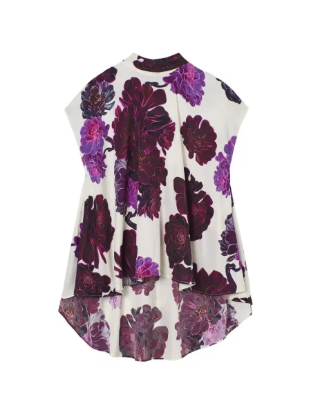 Top Psophia cu model floral cu imagine alb