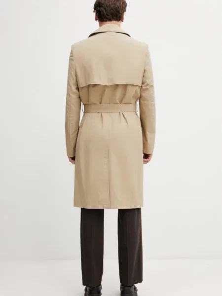 Maison Margiela trencz z bawełną brązowy