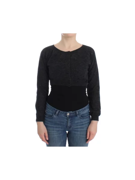 Krótki sweter Ermanno Scervino wełniany szary