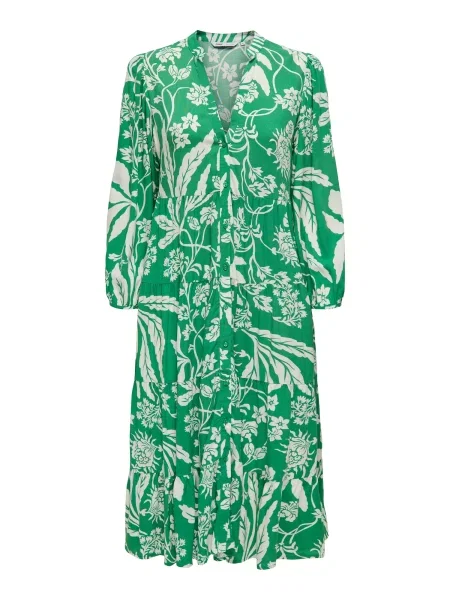 ONLY Obleka ONLMILANA zelena / off-bela bela