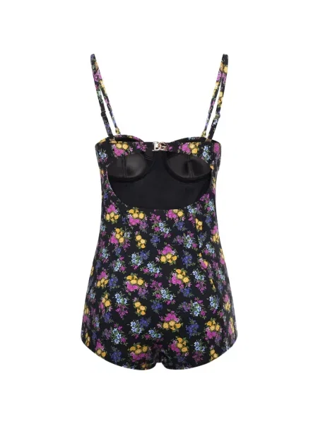 Balkonet grudnjak Dolce & Gabbana s cvjetnim printom s printom crna