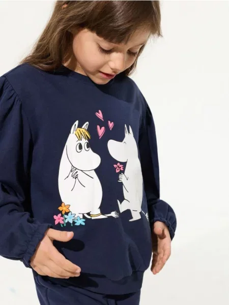 Sinsay Mikina s kulatým výstřihem s potiskem Moomin námořnická modrá