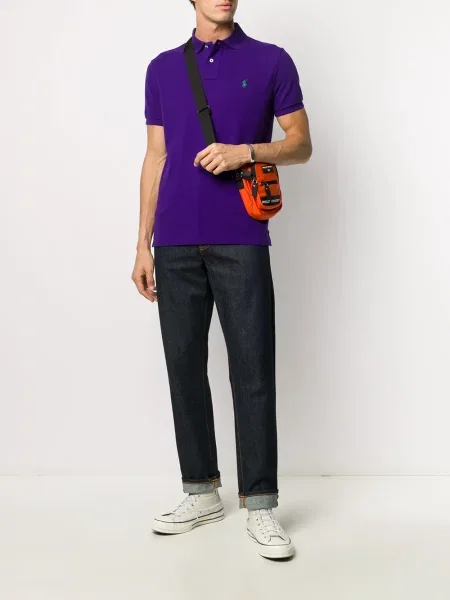 Haftowana koszulka polo Polo Ralph Lauren fioletowa