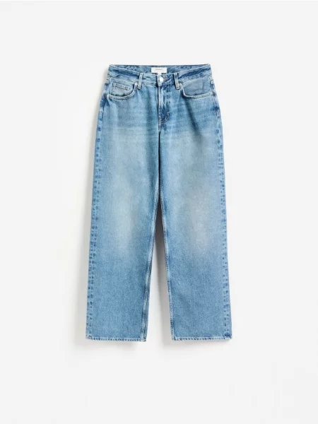Reserved Blugi wide leg albastru