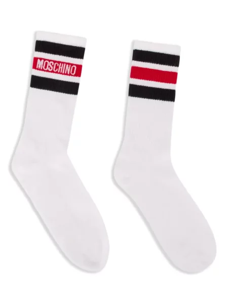 Ριγέ κάλτσες Moschino λευκό
