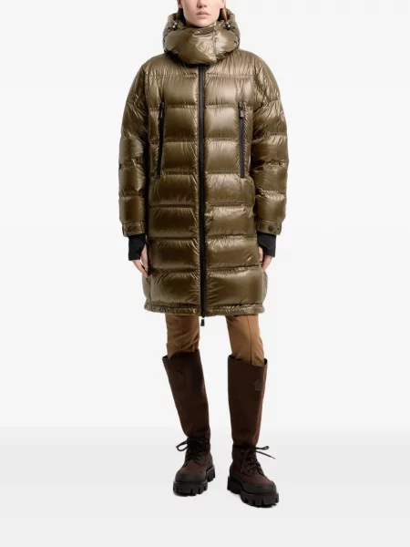 Palton Moncler cu glugă verde