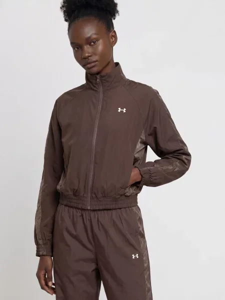 Under Armour Bunda Na Trénink Ua Icon Woven tmavě hnědá