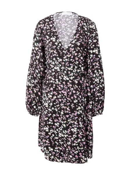 SELECTED FEMME Rochie FIOLA verde închis / portocaliu închis / negru alb