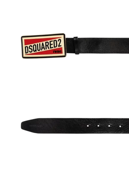 Curea Dsquared2 cu cataramă cu autograf negru