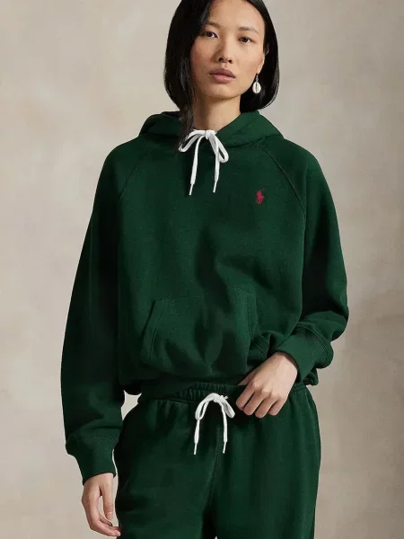 Polo Ralph Lauren Μπλούζα με κουκούλα γυναικεία πράσινο