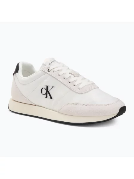 Pantofi bărbați Calvin Klein Retro Runner Essential MIX MAT bright white/black alb