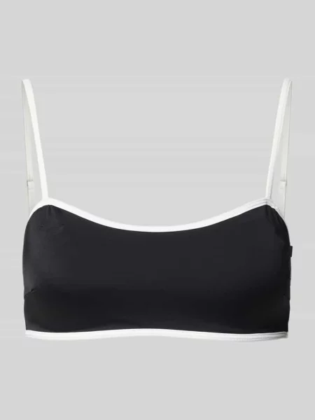 Góra od bikini z kontrastową lamówką model FIA SOLID' Neo Noir czarne