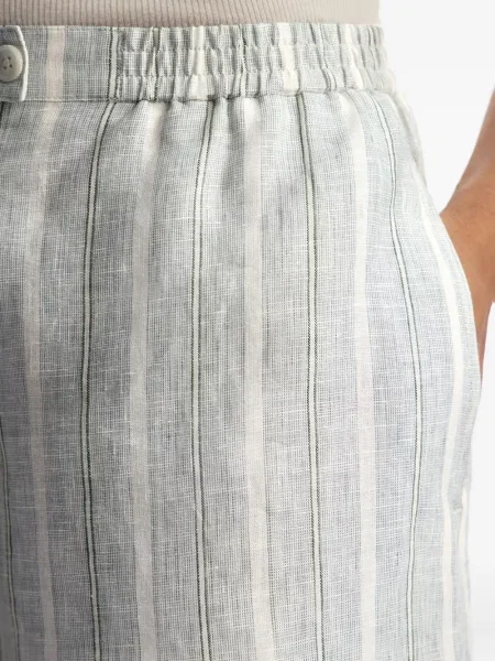 Pantaloni scurți 12 Storeez de in cu dungi albastru