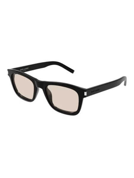 Okulary przeciwsłoneczne Saint Laurent skórzane czarne