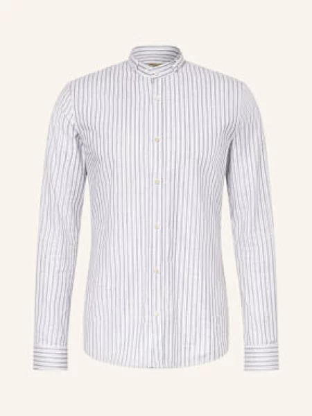 Gottseidank Krojová Košile Lenz Slim Fit šedá bílá