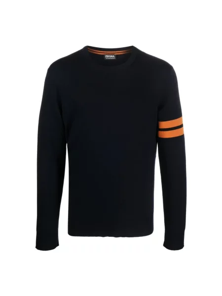 Sweter Zegna wełniany niebieski