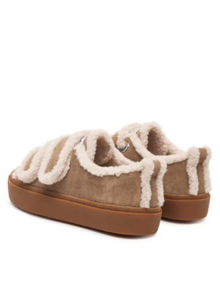Sneakersy Inuikii Shearling Low Velcro béžová
