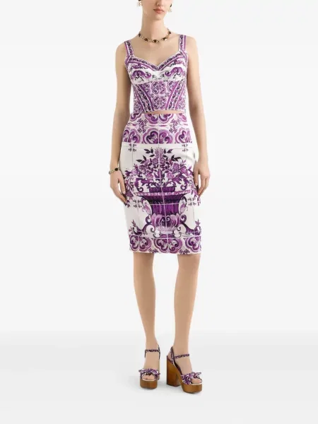 Top Dolce & Gabbana de mătase alb