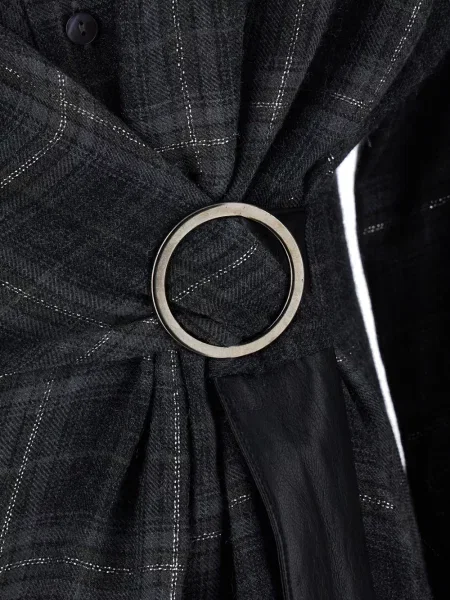 Rochie tip cămașă Rame în carouri negru