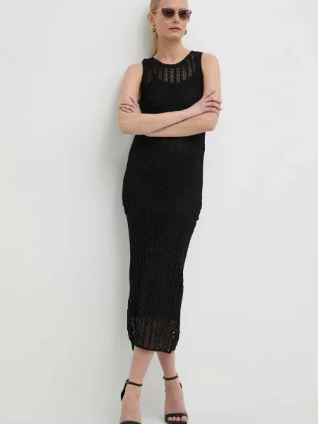 Pinko sukienka midi dopasowana czarny