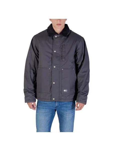 Geacă Tommy Hilfiger din țesătură twill gri