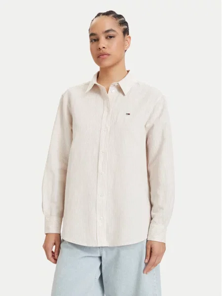 Tommy Jeans Cămașă deschis bej