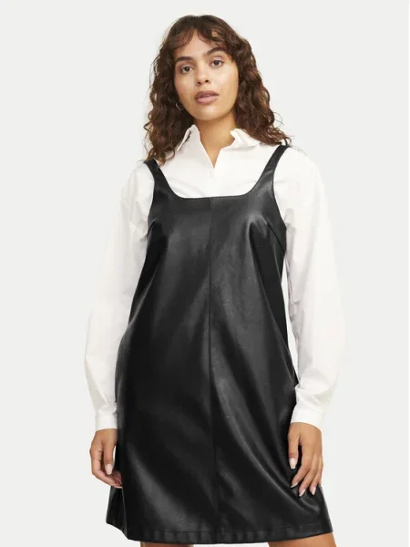 JJXX Rochie din imitație de piele Stella negru