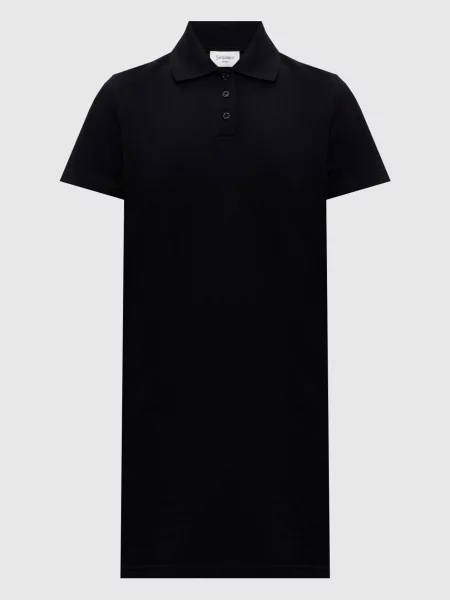 Сукня-поло з вишивкою монограми Saint Laurent чорна