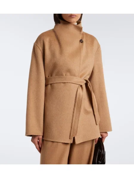 Palton Max Mara de mohair plic maro