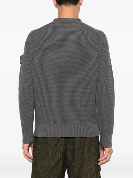 Hanorac Stone Island de lână cu strasuri gri