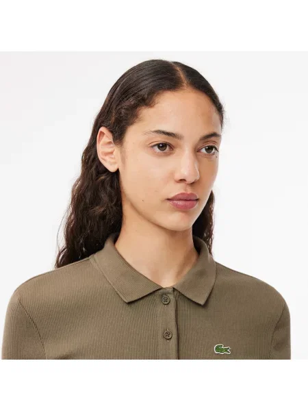 Lacoste Organiczna Koszulka Polo Slim Fit Khaki zielony