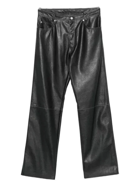 Pantaloni Mm6 Maison Margiela din piele cu 5 buzunare negru