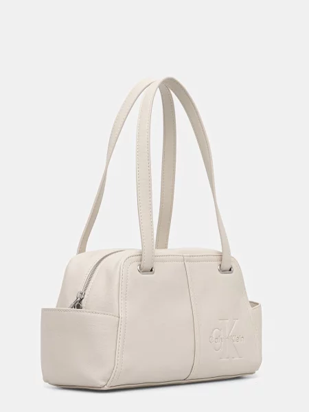 Calvin Klein Kabelka na rameno biela ako vlna béžová