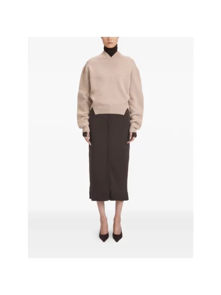Victoria Beckham sweter wełniany beżowy