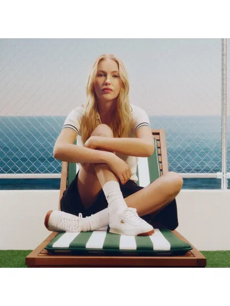 Lacoste Skórzane Sneakersy Club-Low biały