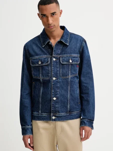 Дънково яке Diesel D-BARCY JACKET преходен модел тъмносиньо