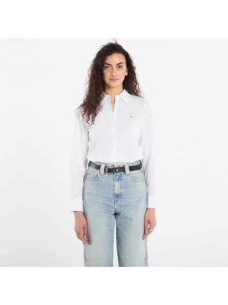 Koszula Tommy Hilfiger Cotton Stretch Regular Ls Shirt Optic White L biała