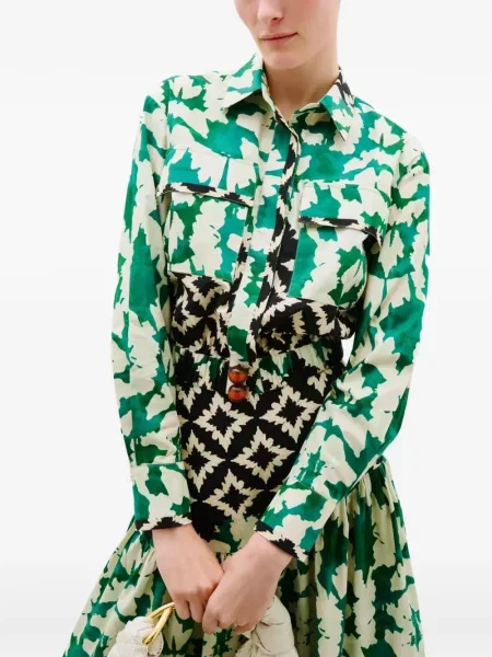 Decupat bluză Silvia Tcherassi cu model floral cu imagine