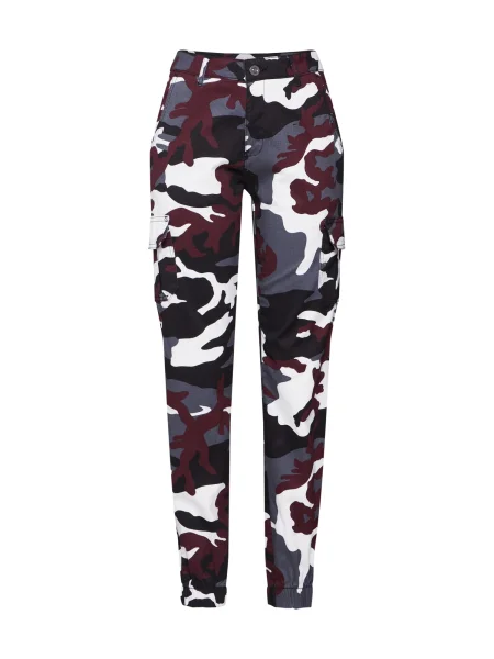 Talie pantaloni cargo Urban Classics cu talie înaltă alb