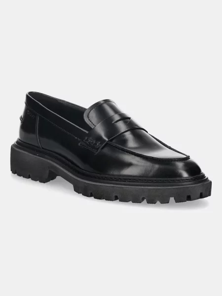 Gant mocasini de piele Ivyhill cu plat negru