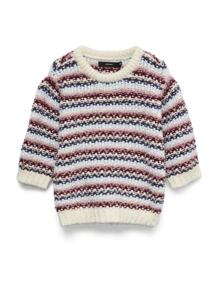 VERO MODA Pulover VMCELLA deschis / albastru deschis / mauve / roșu bordeaux bej