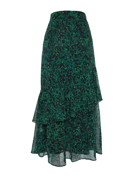 Trendyol Fustă verde / verde închis negru