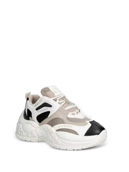 Sneakerși Armani Exchange cu autograf alb