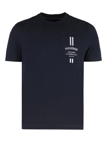 Tricou Paul & Shark cu decolteu rotund scurt negru