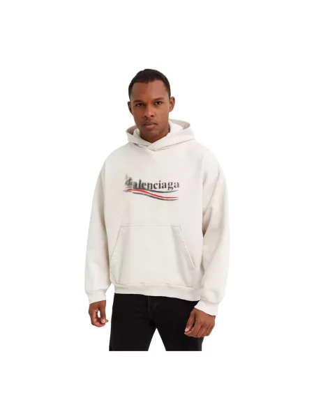 Lniana bluza Balenciaga z logo beżowa