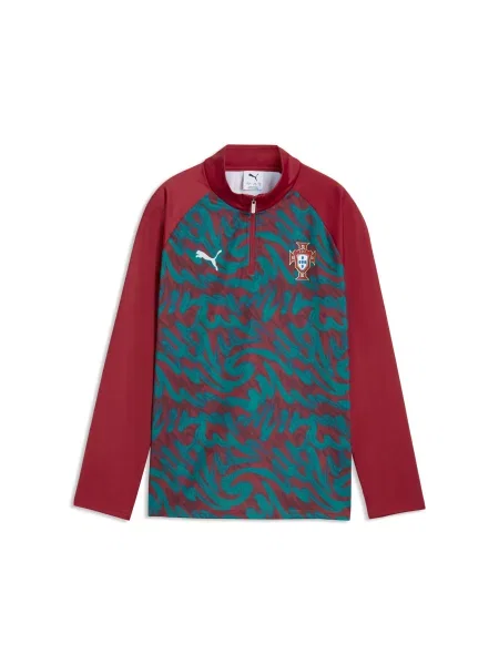 PUMA Młodzieżowa koszulka na rozgrzewkę Portugalii z zamkiem Akcesoria czerwony