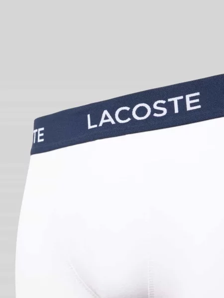 Obcisłe bokserki z elastycznym z logo w zestawie 5 szt. Lacoste białe