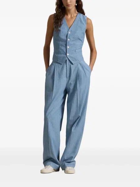 Polo Polo Ralph Lauren z twillu do kolan plisowane żółte